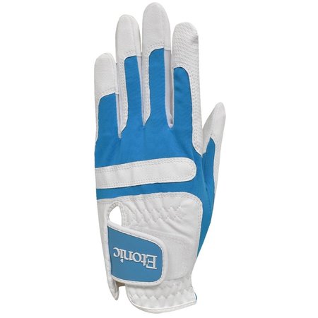ETONIC Ladies Multi-Fit Left Handed Glove; White & Aqua Blue 06ETNMLTFITLLHOS111WAB01